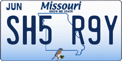 MO license plate SH5R9Y