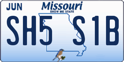 MO license plate SH5S1B