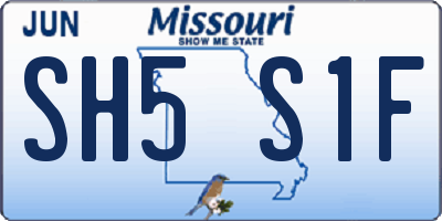 MO license plate SH5S1F