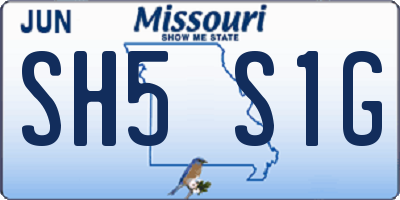MO license plate SH5S1G