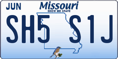 MO license plate SH5S1J
