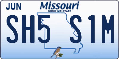 MO license plate SH5S1M