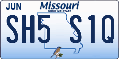 MO license plate SH5S1Q