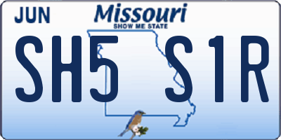 MO license plate SH5S1R
