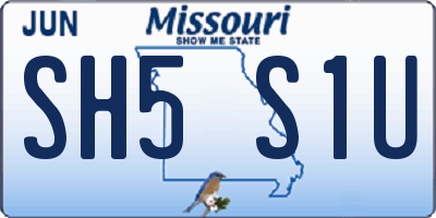 MO license plate SH5S1U