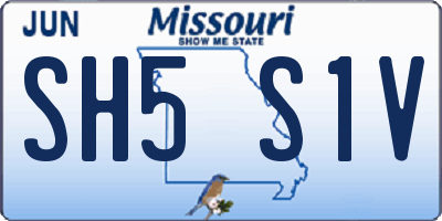 MO license plate SH5S1V