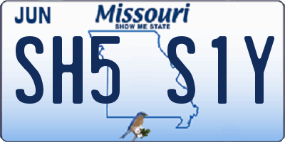 MO license plate SH5S1Y