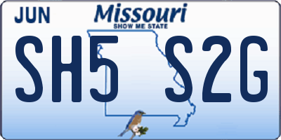 MO license plate SH5S2G