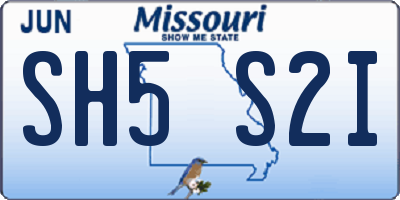 MO license plate SH5S2I