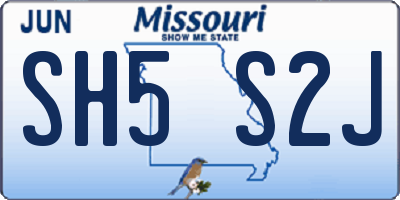 MO license plate SH5S2J