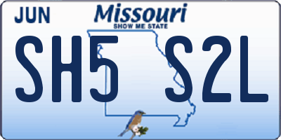 MO license plate SH5S2L