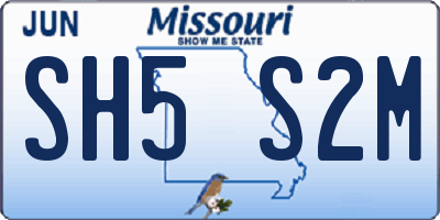 MO license plate SH5S2M