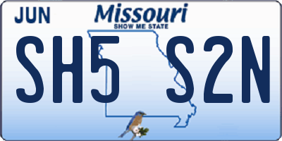 MO license plate SH5S2N