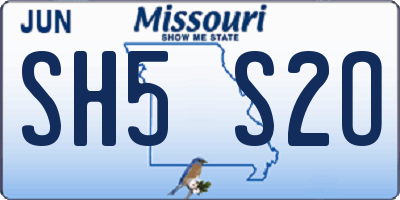 MO license plate SH5S2O