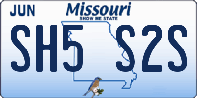 MO license plate SH5S2S