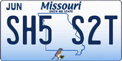 MO license plate SH5S2T