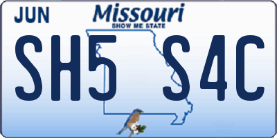 MO license plate SH5S4C