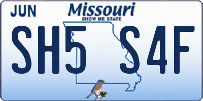 MO license plate SH5S4F