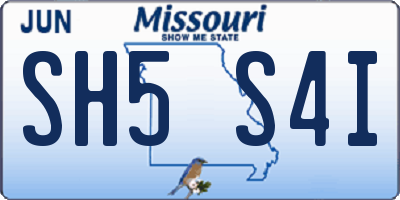 MO license plate SH5S4I