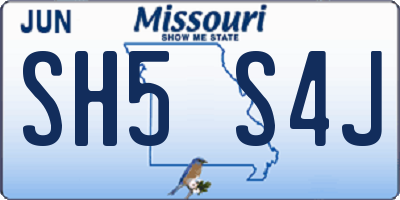 MO license plate SH5S4J