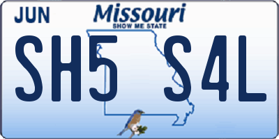 MO license plate SH5S4L