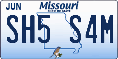 MO license plate SH5S4M