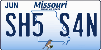 MO license plate SH5S4N