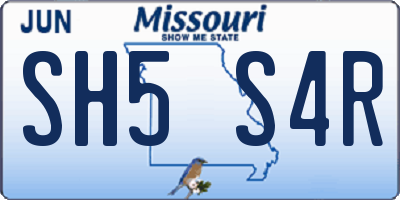 MO license plate SH5S4R