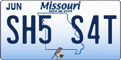 MO license plate SH5S4T