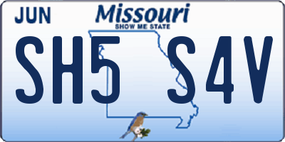 MO license plate SH5S4V