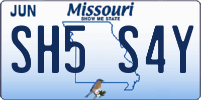 MO license plate SH5S4Y