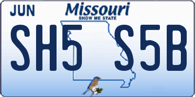 MO license plate SH5S5B