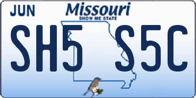MO license plate SH5S5C