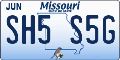 MO license plate SH5S5G