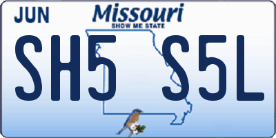 MO license plate SH5S5L