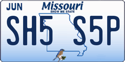 MO license plate SH5S5P