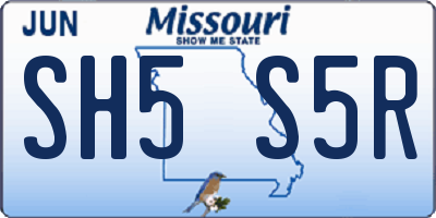 MO license plate SH5S5R