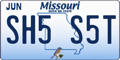 MO license plate SH5S5T