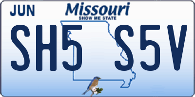 MO license plate SH5S5V