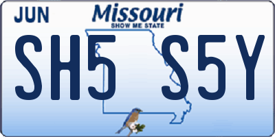 MO license plate SH5S5Y