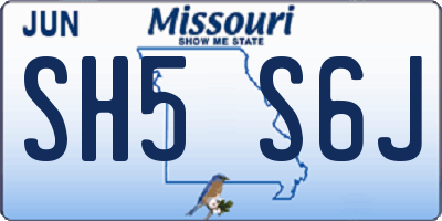 MO license plate SH5S6J