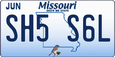 MO license plate SH5S6L