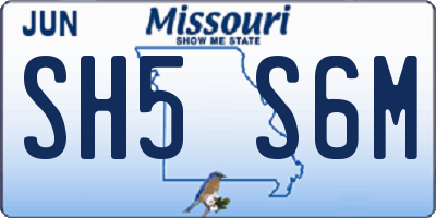 MO license plate SH5S6M