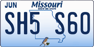 MO license plate SH5S6O