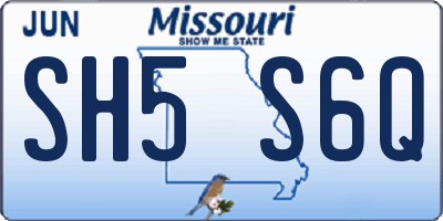 MO license plate SH5S6Q