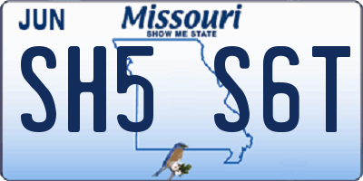 MO license plate SH5S6T