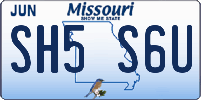 MO license plate SH5S6U