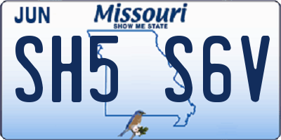 MO license plate SH5S6V