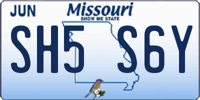 MO license plate SH5S6Y
