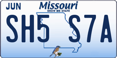 MO license plate SH5S7A